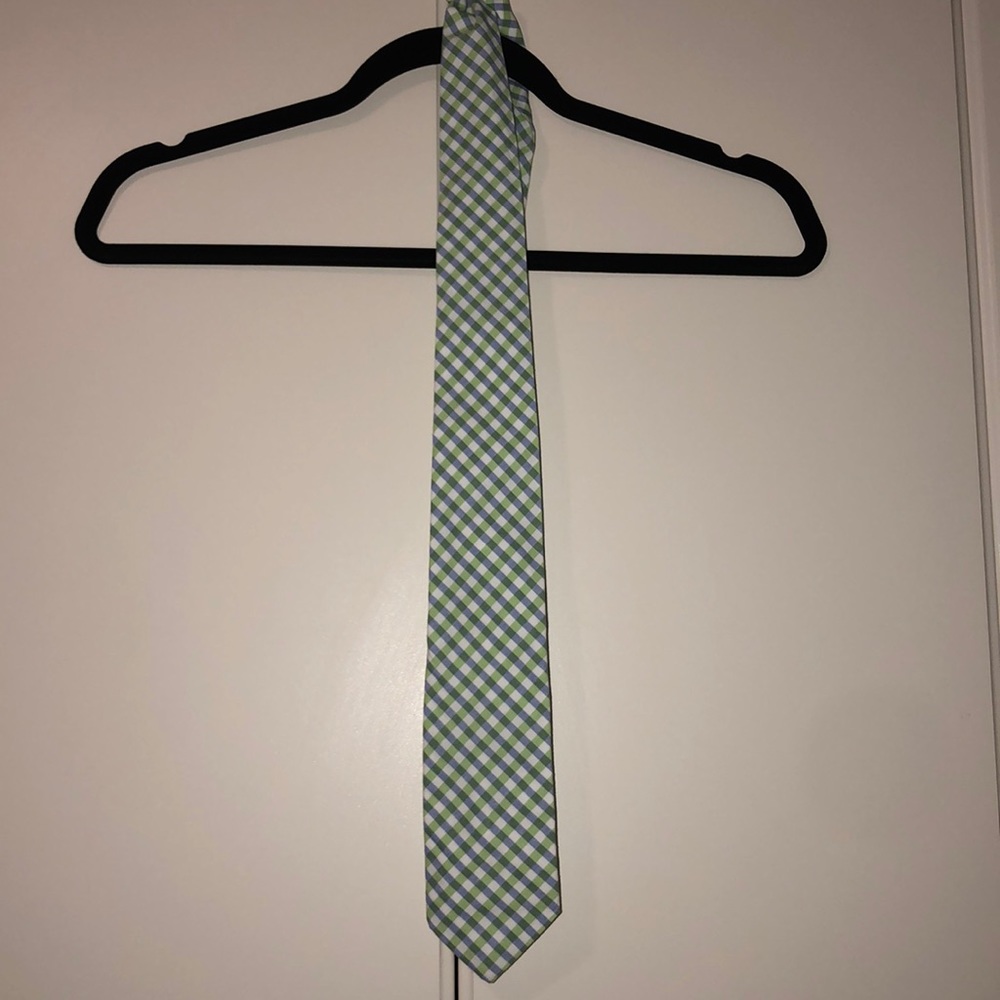 Boys Bella Bliss Green, Blue, and White Tie